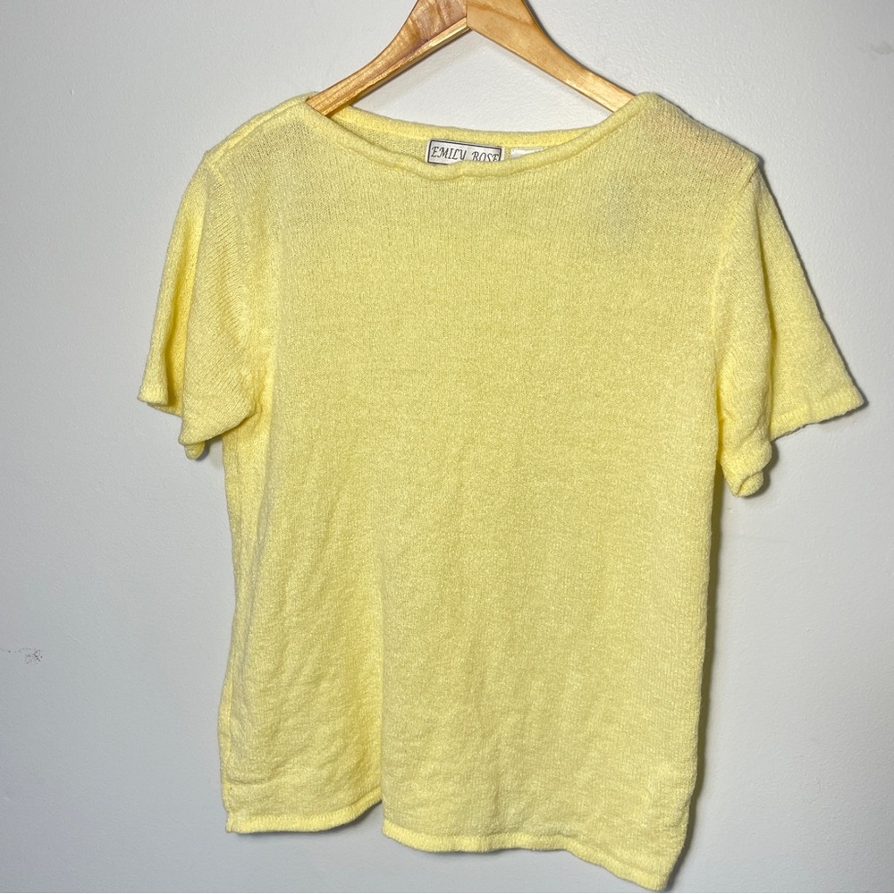 Emily Rose‎ Vintage Y2K Butter Yellow Knit Top Women’s size large